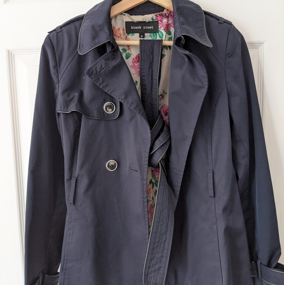 Black Rivet Trench coat jacket